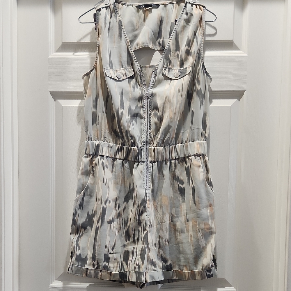 Armani Exchange Abstract Print Jumpsuit - Black, Gray, Cream